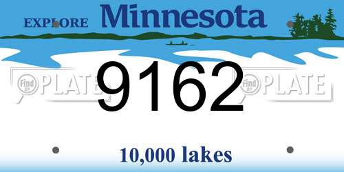 9162 Minnesota License Plate