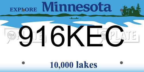 916KEC Minnesota License Plate