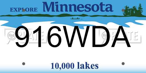 916WDA Minnesota License Plate