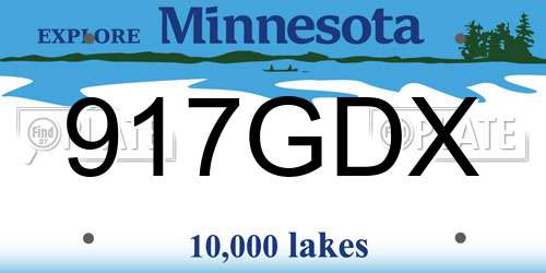 917GDX Minnesota License Plate