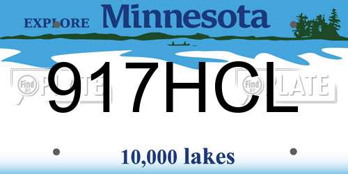 917HCL Minnesota License Plate
