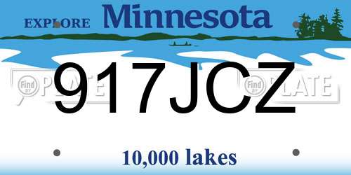 917JCZ Minnesota License Plate
