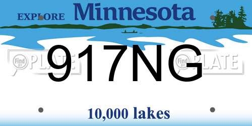 917NG Minnesota License Plate
