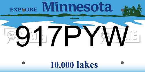 917PYW Minnesota License Plate