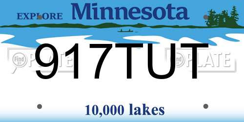 917TUT Minnesota License Plate