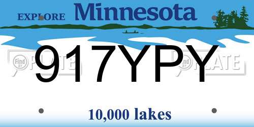 917YPY Minnesota License Plate