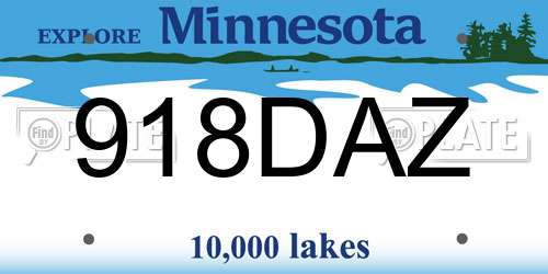 918DAZ Minnesota License Plate