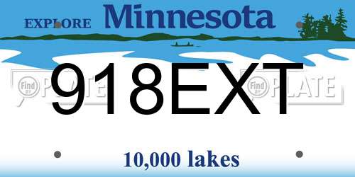 918EXT Minnesota License Plate
