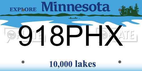918PHX Minnesota License Plate