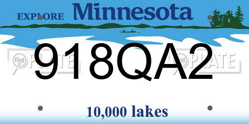 918QA2 Minnesota License Plate