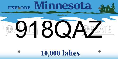 918QAZ Minnesota License Plate