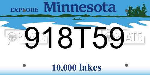 918T59 Minnesota License Plate