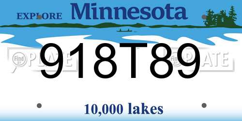 918T89 Minnesota License Plate