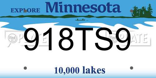 918TS9 Minnesota License Plate