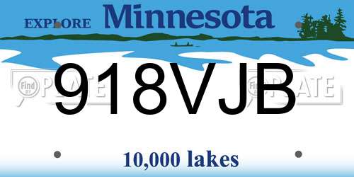 918VJB Minnesota License Plate