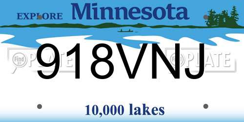 918VNJ Minnesota License Plate