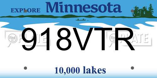 918VTR Minnesota License Plate