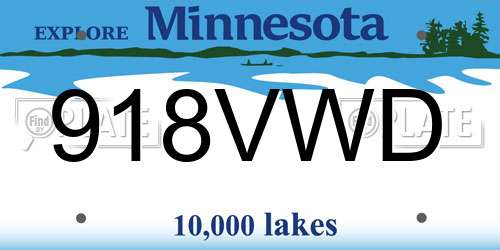 918VWD Minnesota License Plate