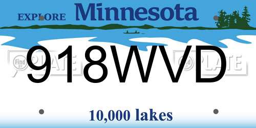 918WVD Minnesota License Plate