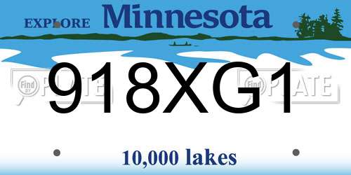 918XG1 Minnesota License Plate