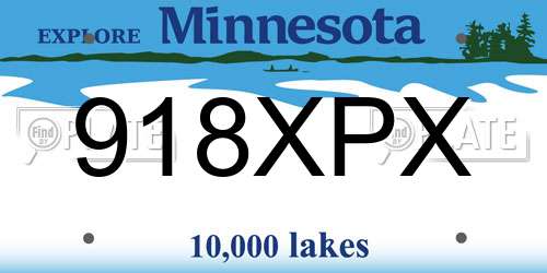 918XPX Minnesota License Plate