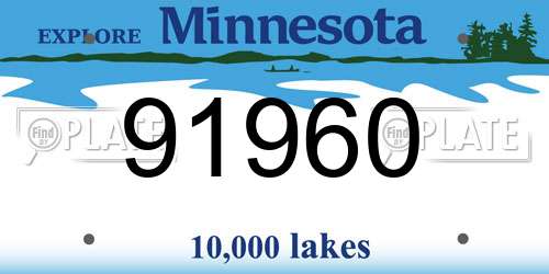 91960 Minnesota License Plate