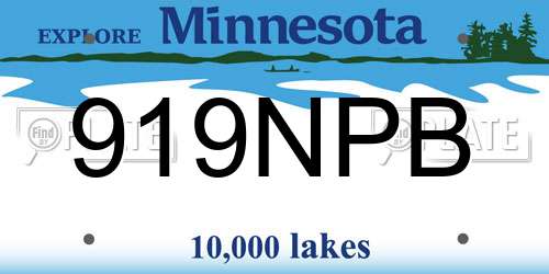 919NPB Minnesota License Plate
