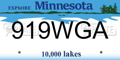 919WGA Minnesota License Plate