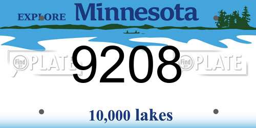 9208 Minnesota License Plate