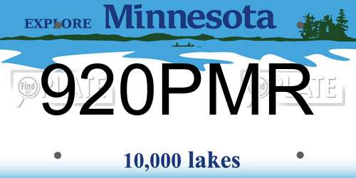 920PMR Minnesota License Plate