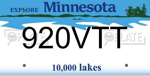 920VTT Minnesota License Plate