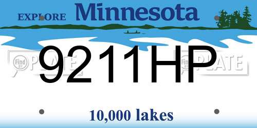 9211HP Minnesota License Plate