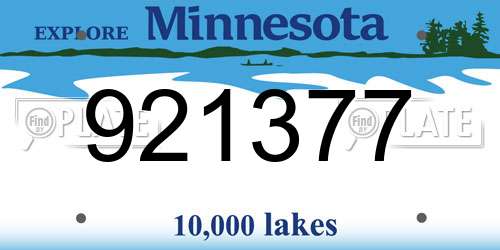 921377 Minnesota License Plate