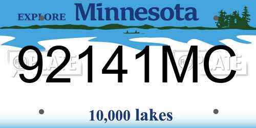 92141MC Minnesota License Plate