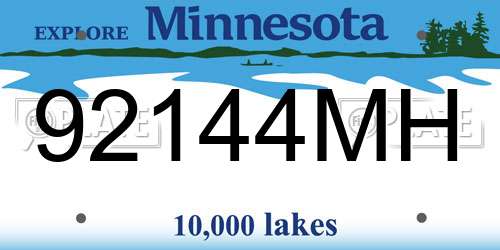 92144MH Minnesota License Plate