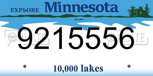 9215556 Minnesota License Plate