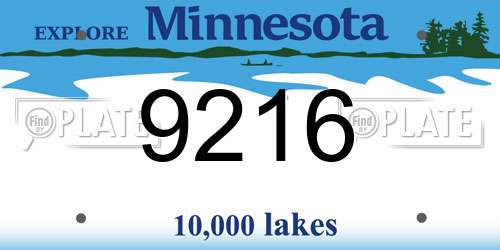 9216 Minnesota License Plate