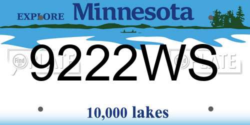 9222WS Minnesota License Plate