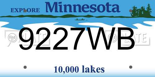 9227WB Minnesota License Plate
