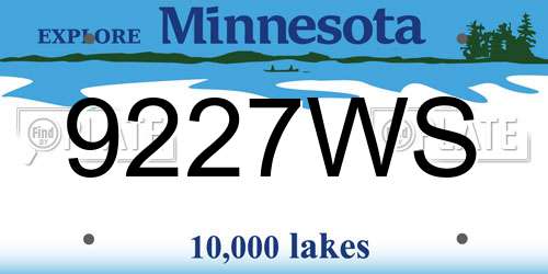9227WS Minnesota License Plate