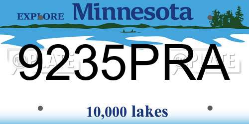9235PRA Minnesota License Plate