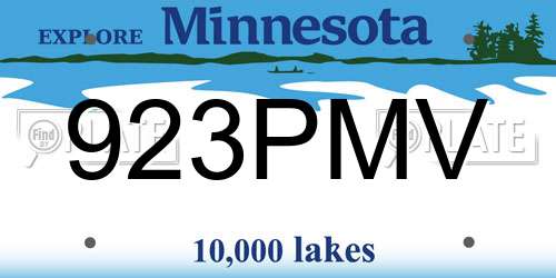 923PMV Minnesota License Plate