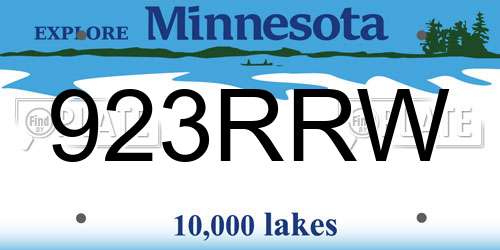 923RRW Minnesota License Plate