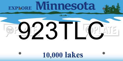 923TLC Minnesota License Plate