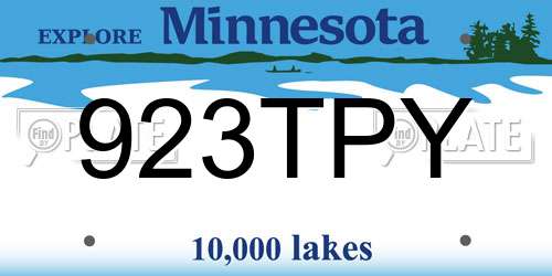 923TPY Minnesota License Plate