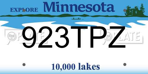 923TPZ Minnesota License Plate