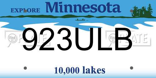 923ULB Minnesota License Plate