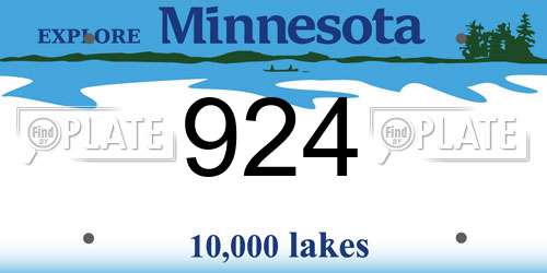 924 Minnesota License Plate