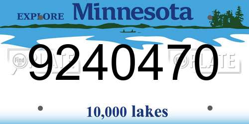 9240470 Minnesota License Plate