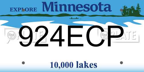 924ECP Minnesota License Plate
